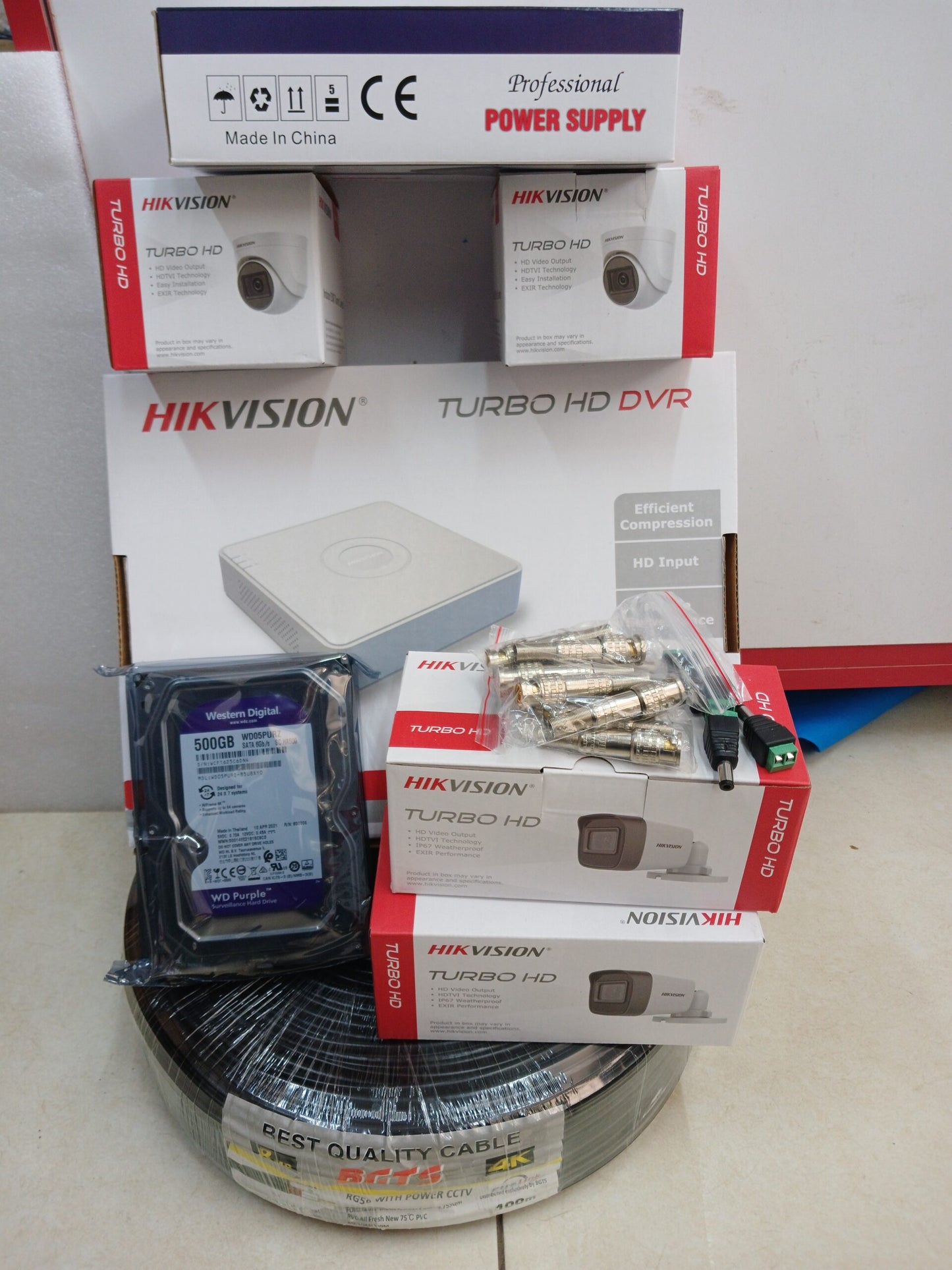 4 Channel 1080p CCTV Camera Full Kit