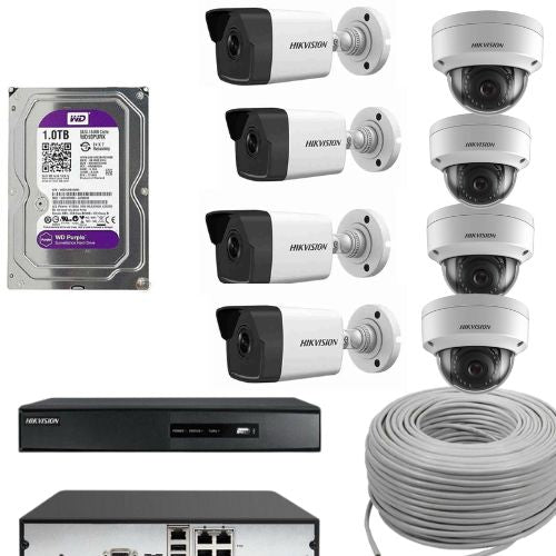 Hikvision Eight Channel IP Camera IR Package (2MP)