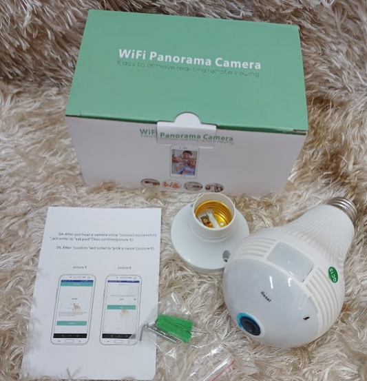 Panorama 360 Degree View Wireless WiFi Bulb Camera
