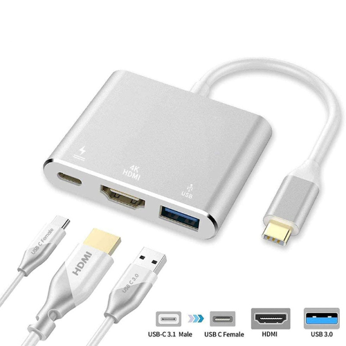 3 in 1 Type-C to 4K HD HDMI USB-C 3.0 Hub