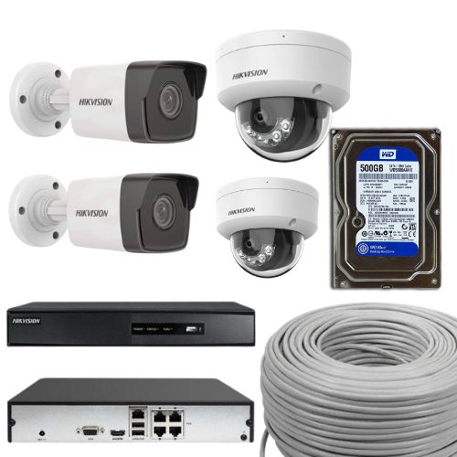 Hikvision Four Channel IP Camera Smart Hybrid Package (2MP)