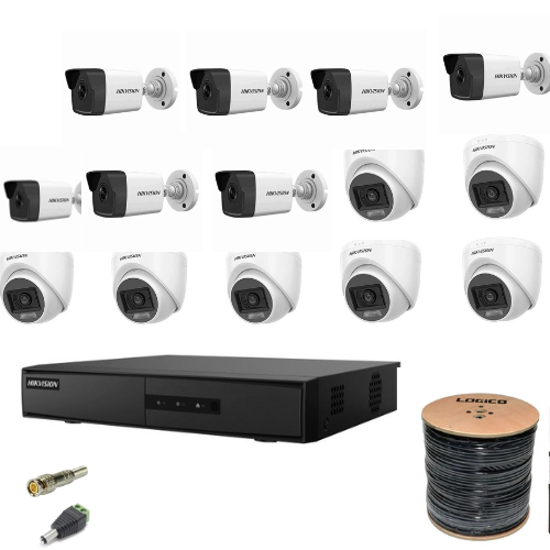 Hikvision Fourteen CCTV Smart Hybrid Kit with 300m Cable
